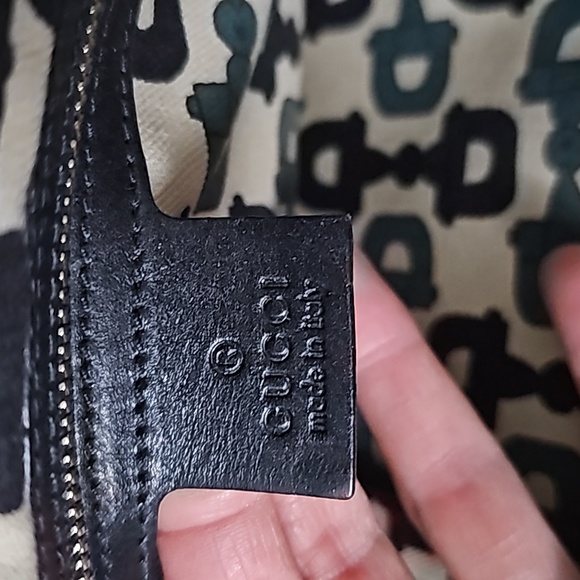 GUCCI large black Guccissima leather Punch tote bag - Picture 6 of 9